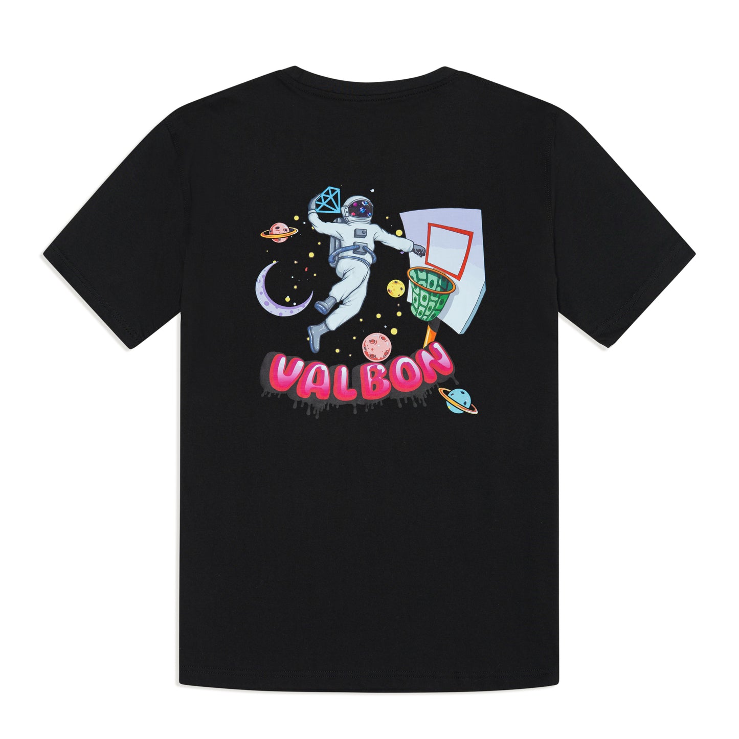 Diamond Dunk in Space Tee in Black