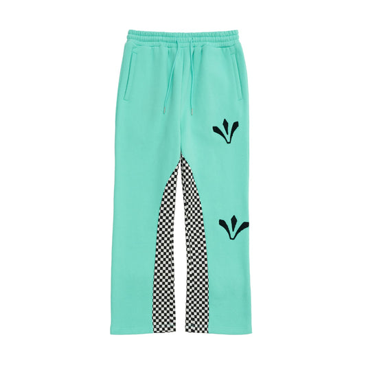 Checkered-Print-Flaired-Bottoms-in-Pastel-Green